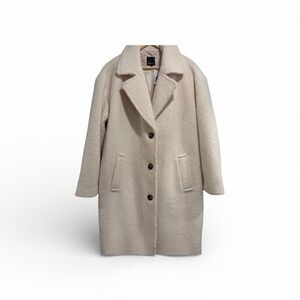 Reitmans Women’s Oversized Sherpa Coat in Birch Club NWT